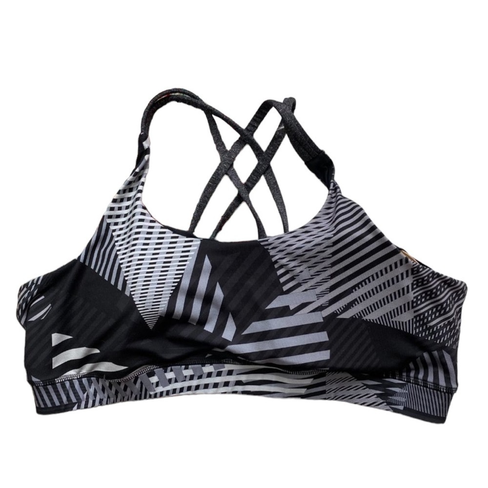 Gap gray and black abstract sports bra size xxl